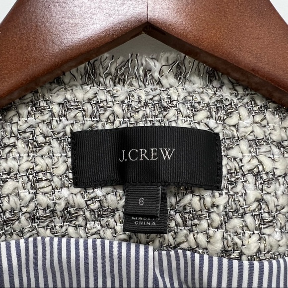 J. Crew Lady Jacket in Metallic Tweed Fringe Trim Blazer Size 6 - Picture 9 of 13